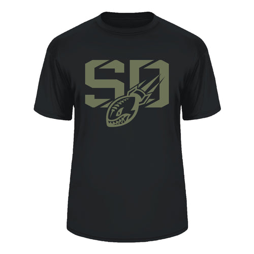 Black SD Bomber Stencil T-Shirt