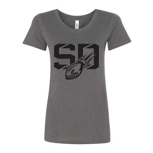Women's Grey Stencil V-Neck T-Shirt